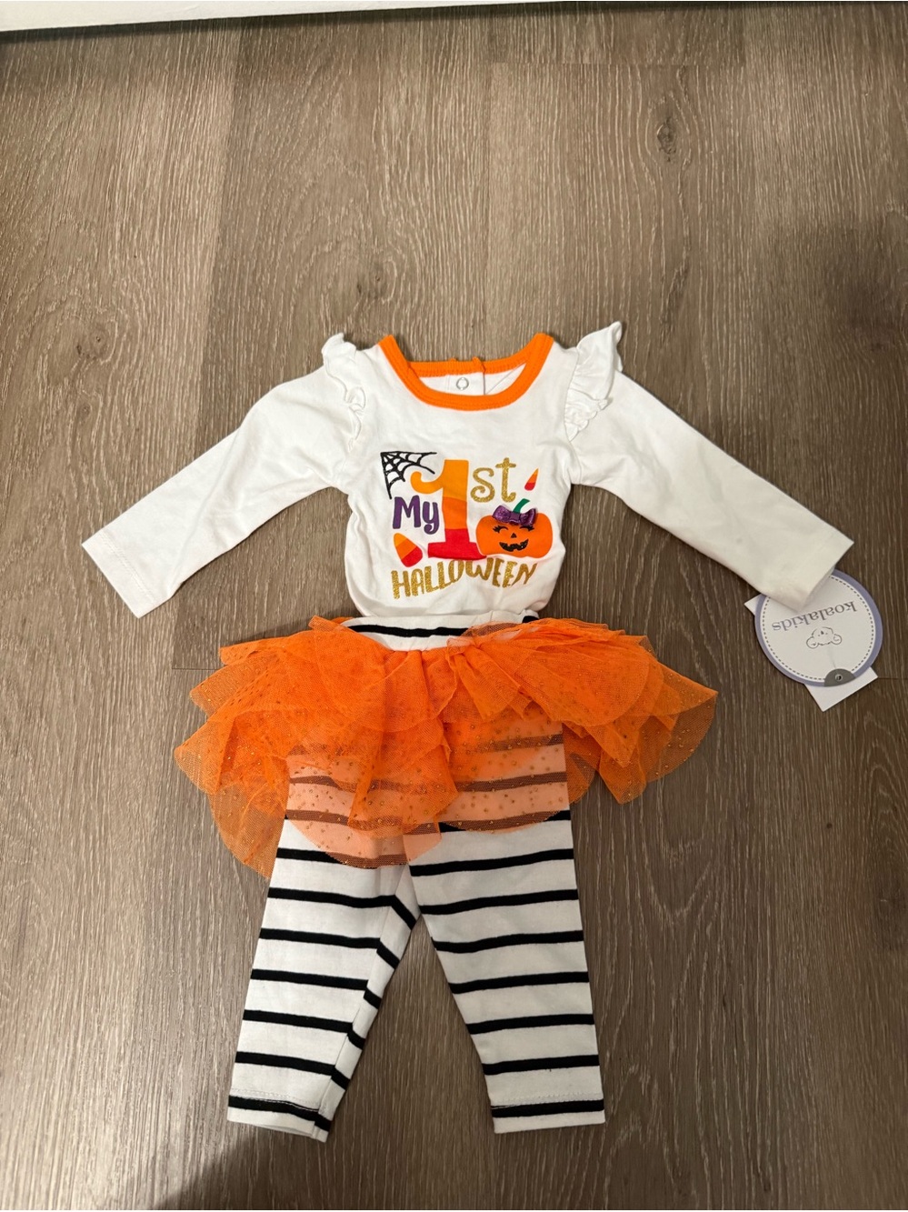 Koala Kids White & Orange 'My 1st Halloween' Tutu Outfit